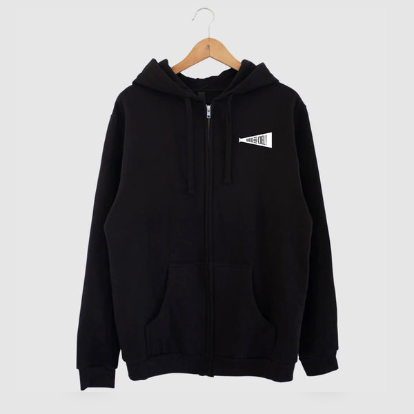 Black hooded zip-up jacket - Boire Prague