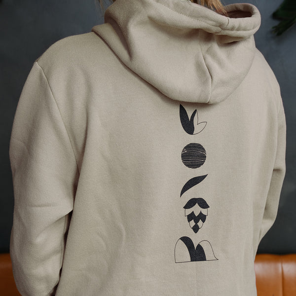 Chandail à capuche sable - Série Houblon