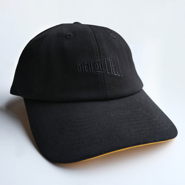 Casquette classique noire à revers jaune